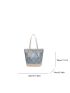 Small Bucket Bag Colorblock Geometric Pattern Double Handle For Daily