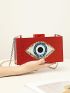 Sequins Red Box Bag Acrylic Clutch Bag Glitter Purse Evening Handbag For Party