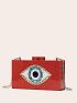 Sequins Red Box Bag Acrylic Clutch Bag Glitter Purse Evening Handbag For Party