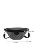 Medium Fanny Pack Black Studded Decor Adjustable Strap For Daily