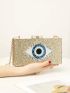 Sequins Gold Box Bag Acrylic Clutch Bag Glitter Purse Evening Handbag For Party