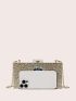 Sequins Gold Box Bag Acrylic Clutch Bag Glitter Purse Evening Handbag For Party