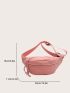 Medium Fanny Pack Pink Minimalist Adjustable Strap For Daily