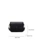 Mini Square Bag Black Minimalist Flap Adjustable Strap For Work