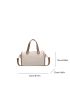 Litchi Embossed Boston Bag Colorblock Double Handle For Work