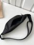 Large Fanny Pack Black Minimalist Adjustable Strap For Sport