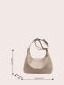 Litchi Embossed Hobo Bag Stitch Detail Adjustable Strap For Work