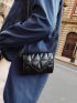 Mini Envelope Bag Black Quilted Chain PU