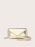 Mini Envelope Bag Metallic Gold Funky Chain Flap PU