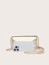 Mini Envelope Bag Metallic Gold Funky Chain Flap PU