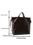 Minimalist Top Handle Bag Large Capacity Coffee Brown