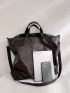 Minimalist Top Handle Bag Large Capacity Coffee Brown