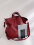 Large Top Handle Bag Red Fashionable For Daily