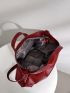 Large Top Handle Bag Red Fashionable For Daily