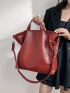 Large Top Handle Bag Red Fashionable For Daily