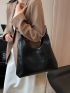 Large Tote Bag Fashionable Solid Magnet Chain Strap