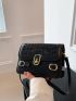 Crocodile Embossed Square Bag Buckle Decor Mini