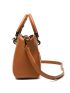 3pcs Bag Set Large Tote Bag With Scarf Elegant Brown Crocodile Print, Best Work Bag For Women