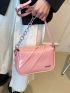 Mini Metal Detail Square Bag Metallic Fashion Pink