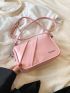 Mini Metal Detail Square Bag Metallic Fashion Pink