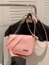 Mini Metal Detail Square Bag Metallic Fashion Pink