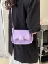 Flap Square Bag Adjustable Purple