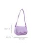 Flap Square Bag Adjustable Purple