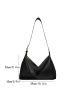 Buckle Decor Hobo Bag Fashion Black