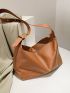 Buckle Decor Hobo Bag Fashion Brown