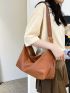 Buckle Decor Hobo Bag Fashion Brown