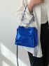 Crocodile Embossed Chain Bucket Bag Fashion