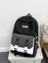 Letter Patch Functional Backpack Large Capacity