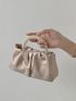 Small Ruched Bag Pearl Strap Minimalist