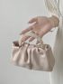 Small Ruched Bag Pearl Strap Minimalist