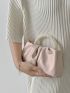 Small Ruched Bag Pearl Strap Minimalist