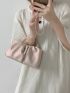 Small Ruched Bag Pearl Strap Minimalist