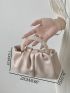 Small Ruched Bag Pearl Strap Minimalist