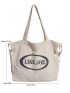 Letter Graphic Shopper Bag Preppy