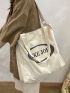 Letter Graphic Shopper Bag Preppy