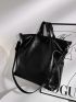 Large Top Handle Bag Minimalist Black