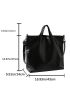 Large Top Handle Bag Minimalist Black