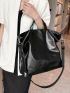 Large Top Handle Bag Minimalist Black