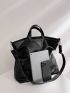 Large Top Handle Bag Minimalist Black