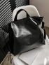 Large Top Handle Bag Minimalist Black