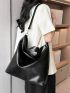 Large Top Handle Bag Minimalist Black