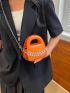 Mini Satchel Metallic Orange Chain Decor Funky