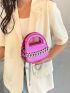 Mini Satchel Neon Pink Chain Decor Funky