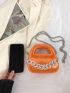 Mini Satchel Metallic Orange Chain Decor Funky