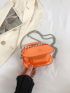 Mini Satchel Metallic Orange Chain Decor Funky