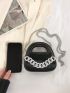 Mini Square Bag Chain Decor Double Handle